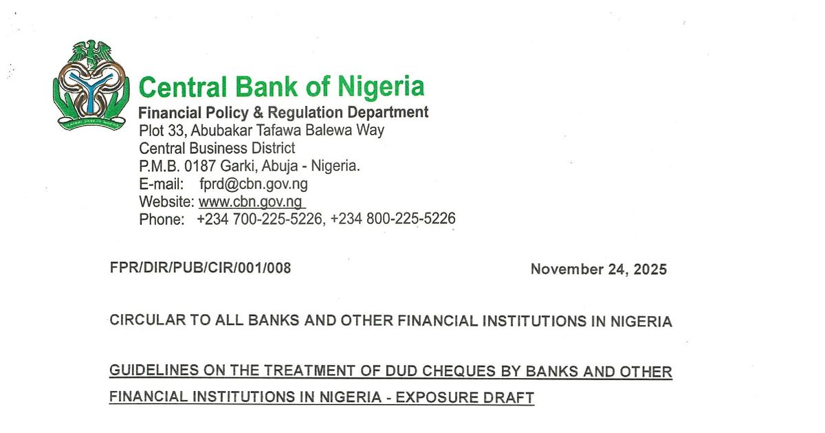Guidelines on the Treatment of Dud Cheques by Banks and Other Financial ...