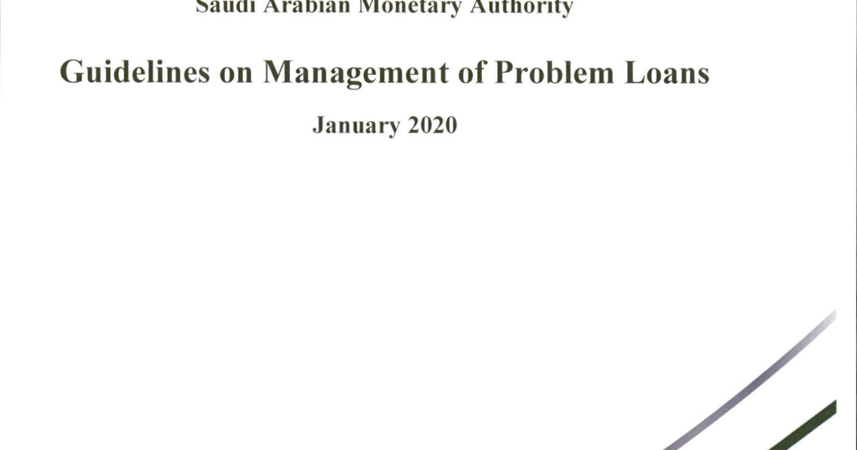 Guidelines on Management of Problem Loans — SAMA — SA — RegAlert